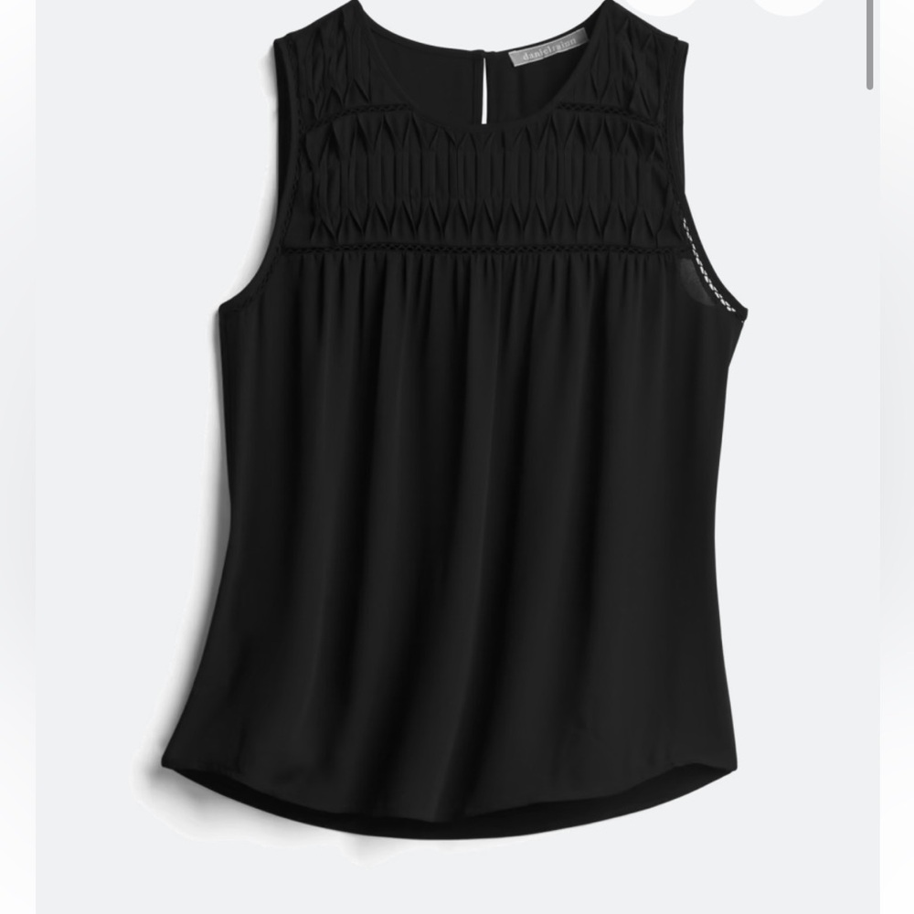 DANIEL RAINN Odela Mixed Material Top Black Size Medium